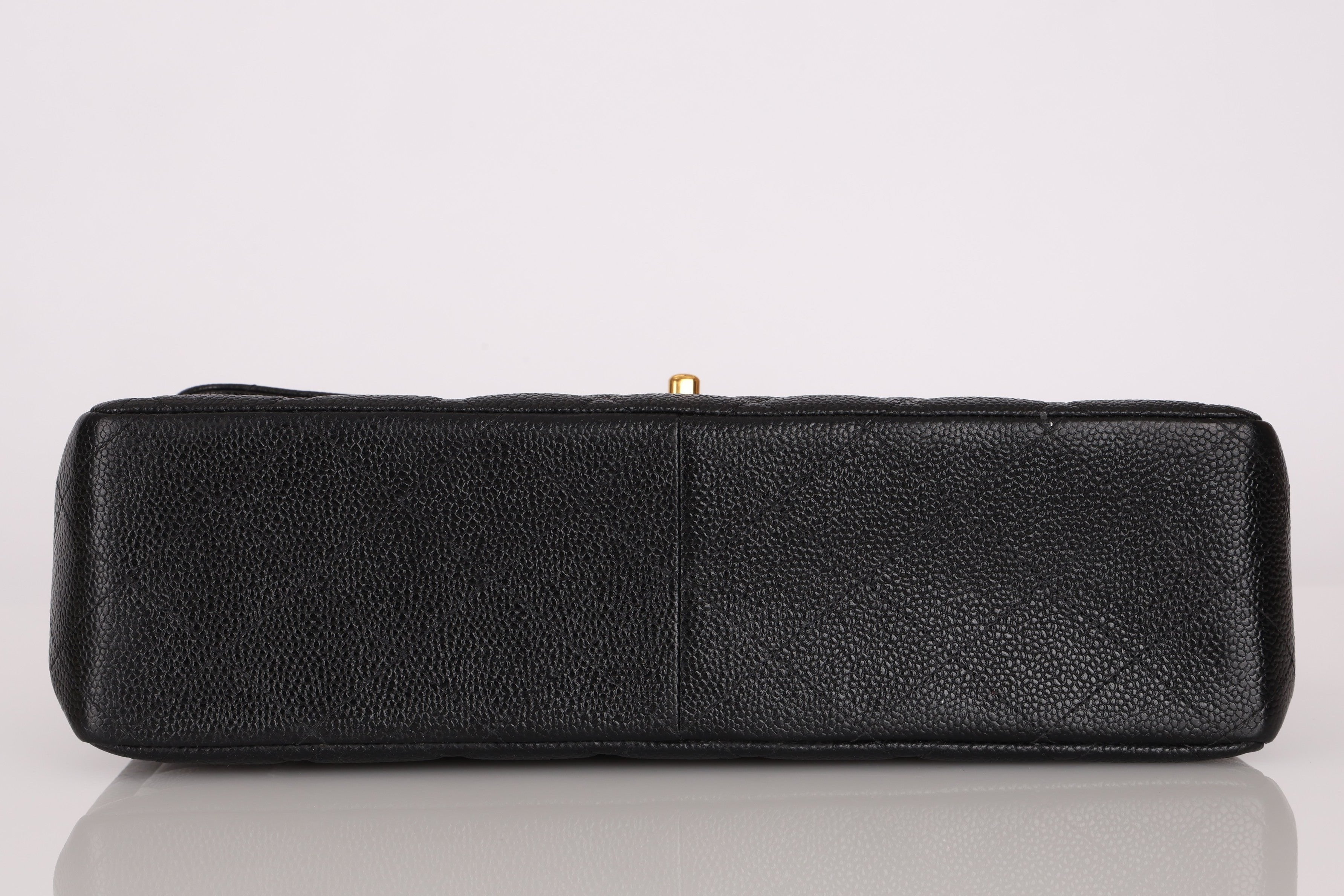 Chanel Jumbo Classic Single Flap Black Caviar 24K GP