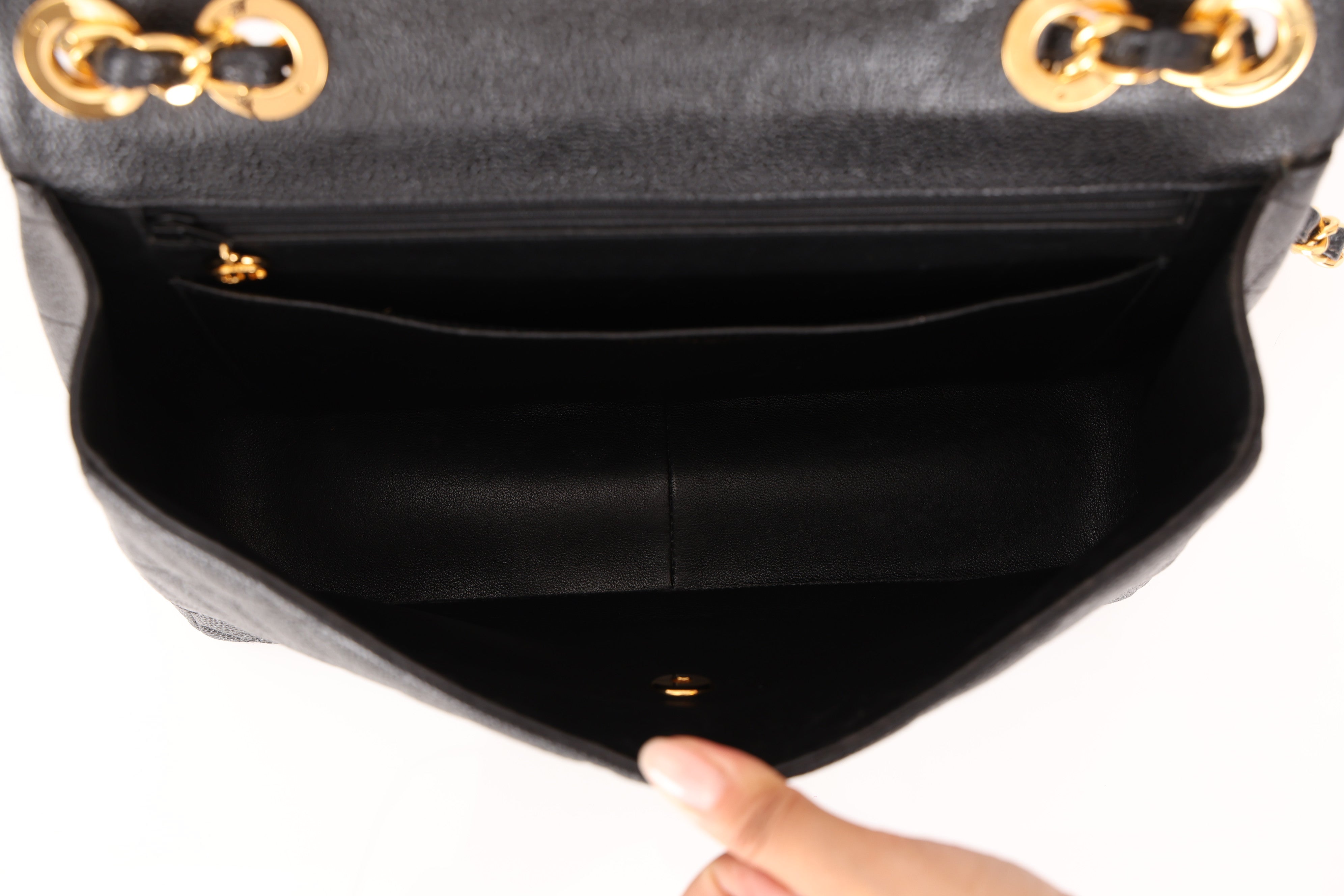 Chanel Jumbo Classic Single Flap Black Caviar 24K GP