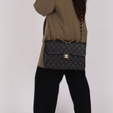 Chanel Jumbo Classic Single Flap Black Caviar 24K GP