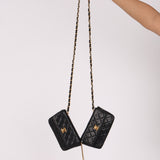 Chanel Twin Single Flap Black Lambskin 24K GP