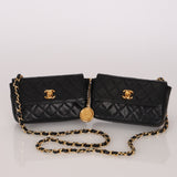 Chanel Twin Single Flap Black Lambskin 24K GP