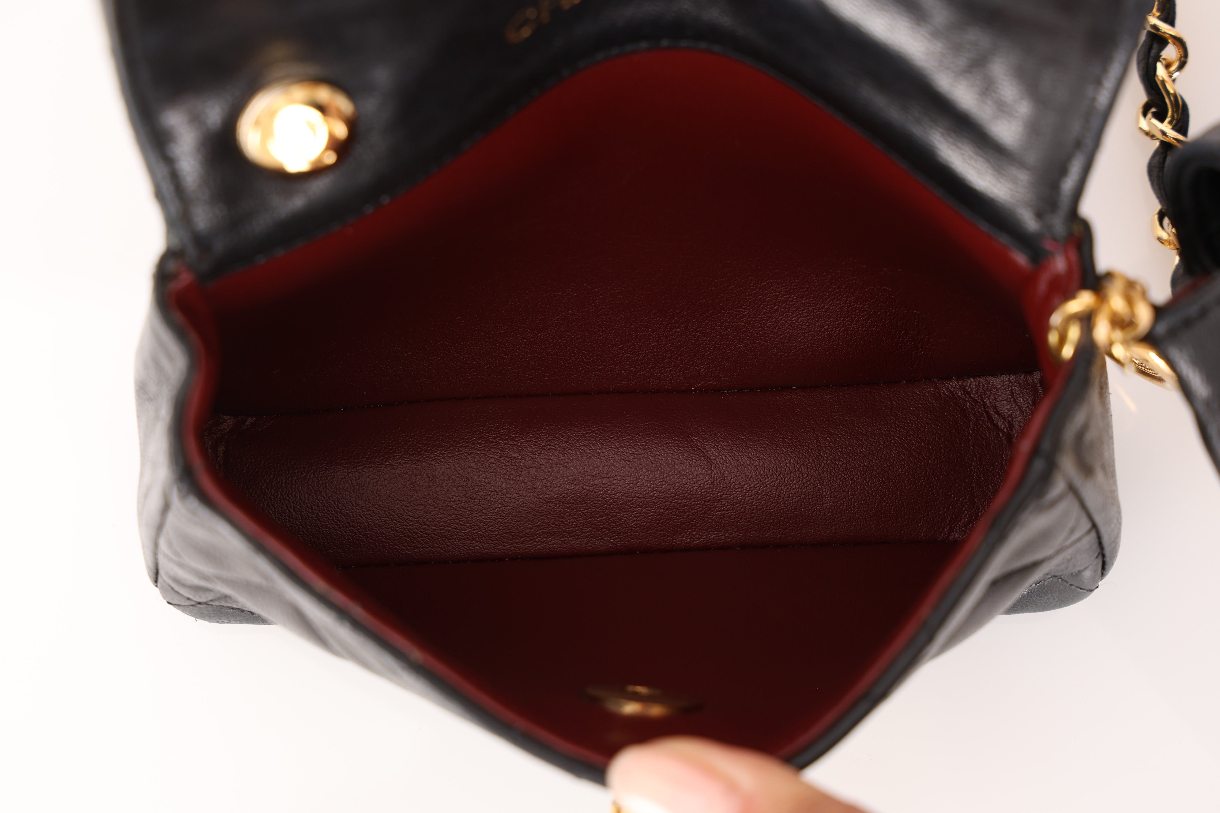 Chanel Twin Single Flap Black Lambskin 24K GP