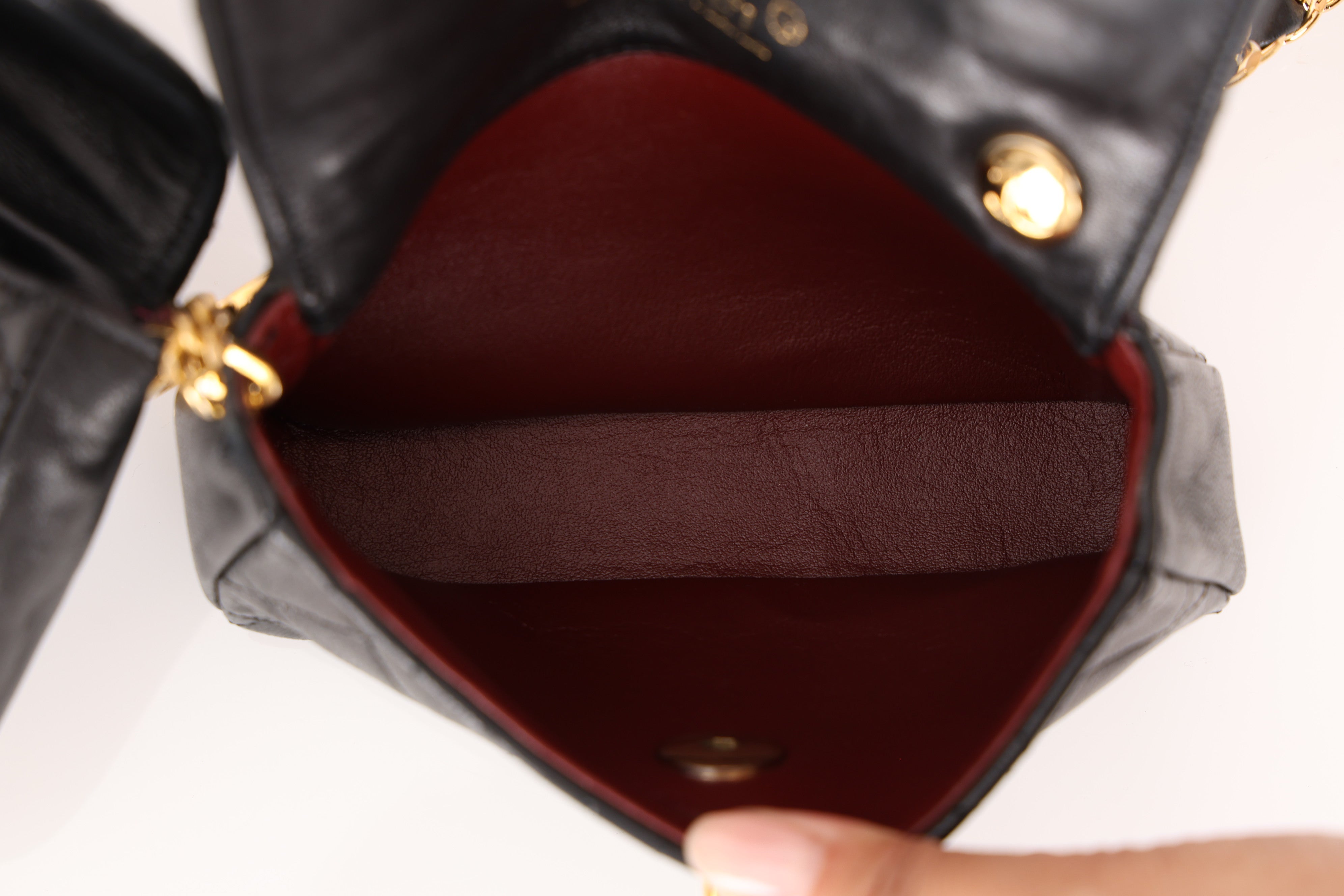 Chanel Twin Single Flap Black Lambskin 24K GP