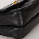 Chanel Twin Single Flap Black Lambskin 24K GP
