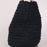 Chanel Woven Raffia Tote Navy and Black AGHW