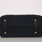 Chanel Woven Raffia Tote Navy and Black AGHW
