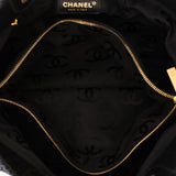 Chanel Woven Raffia Tote Navy and Black AGHW