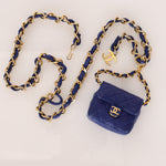 Chanel Micro Belt Bag Blue Lambskin 24K GP