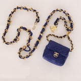 Chanel Micro Belt Bag Blue Lambskin 24K GP