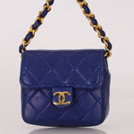 Chanel Micro Belt Bag Blue Lambskin 24K GP