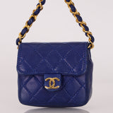 Chanel Micro Belt Bag Blue Lambskin 24K GP