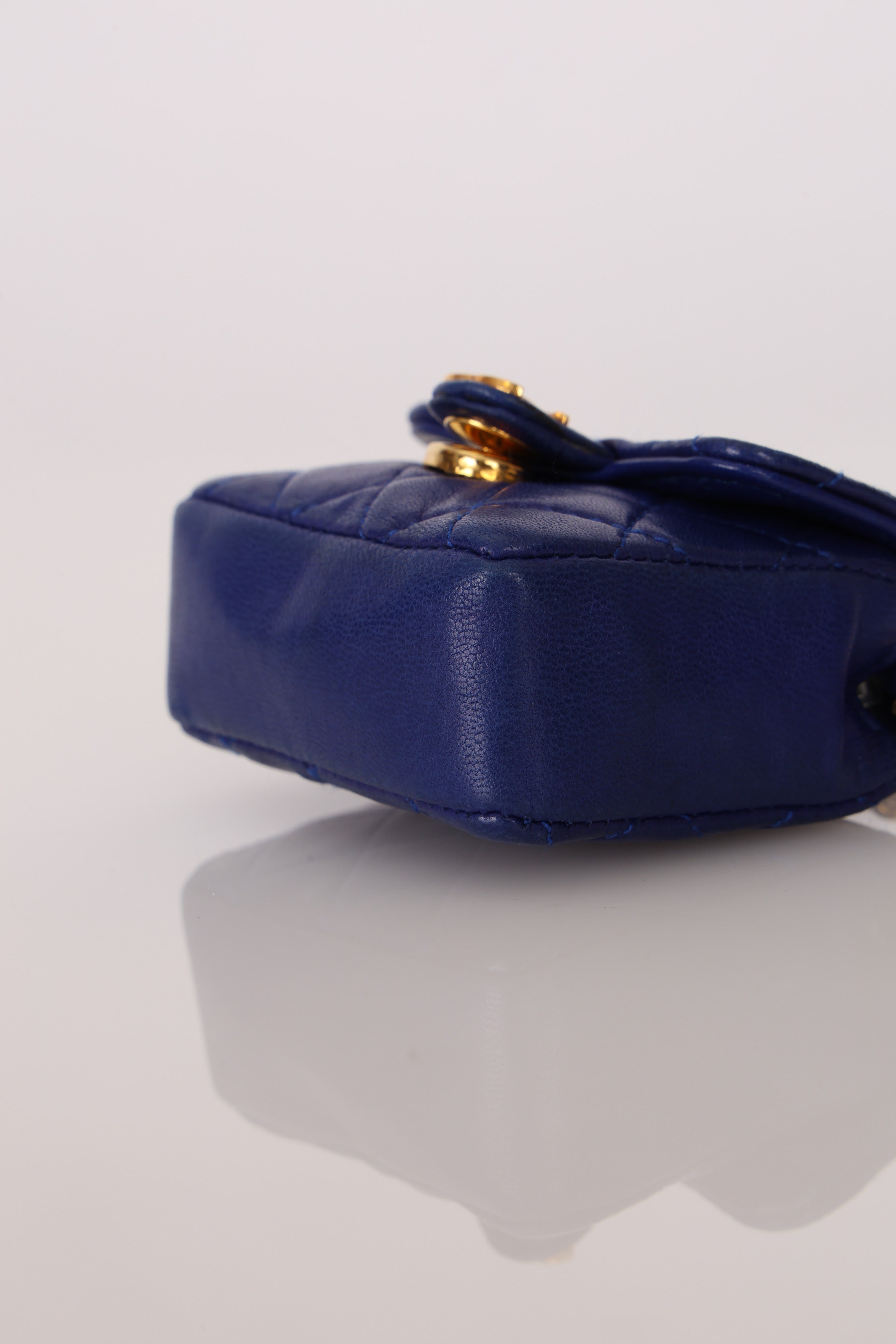 Chanel Micro Belt Bag Blue Lambskin 24K GP