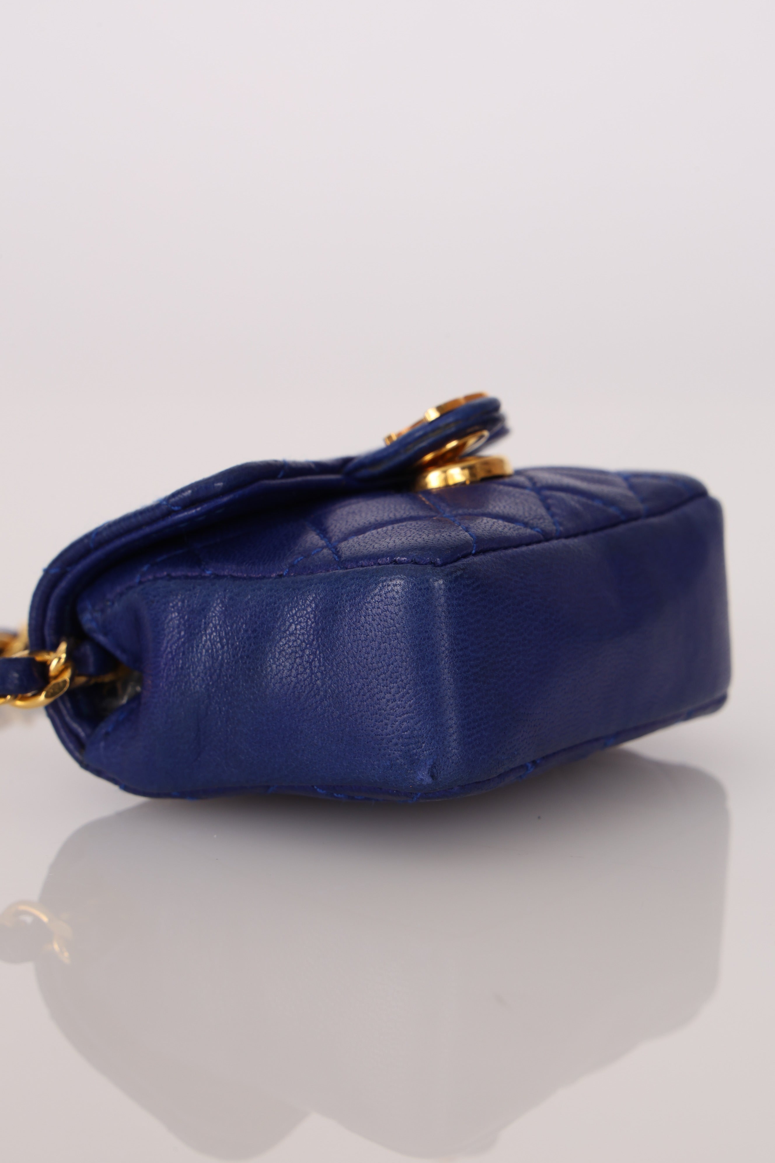 Chanel Micro Belt Bag Blue Lambskin 24K GP