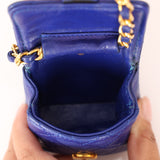Chanel Micro Belt Bag Blue Lambskin 24K GP