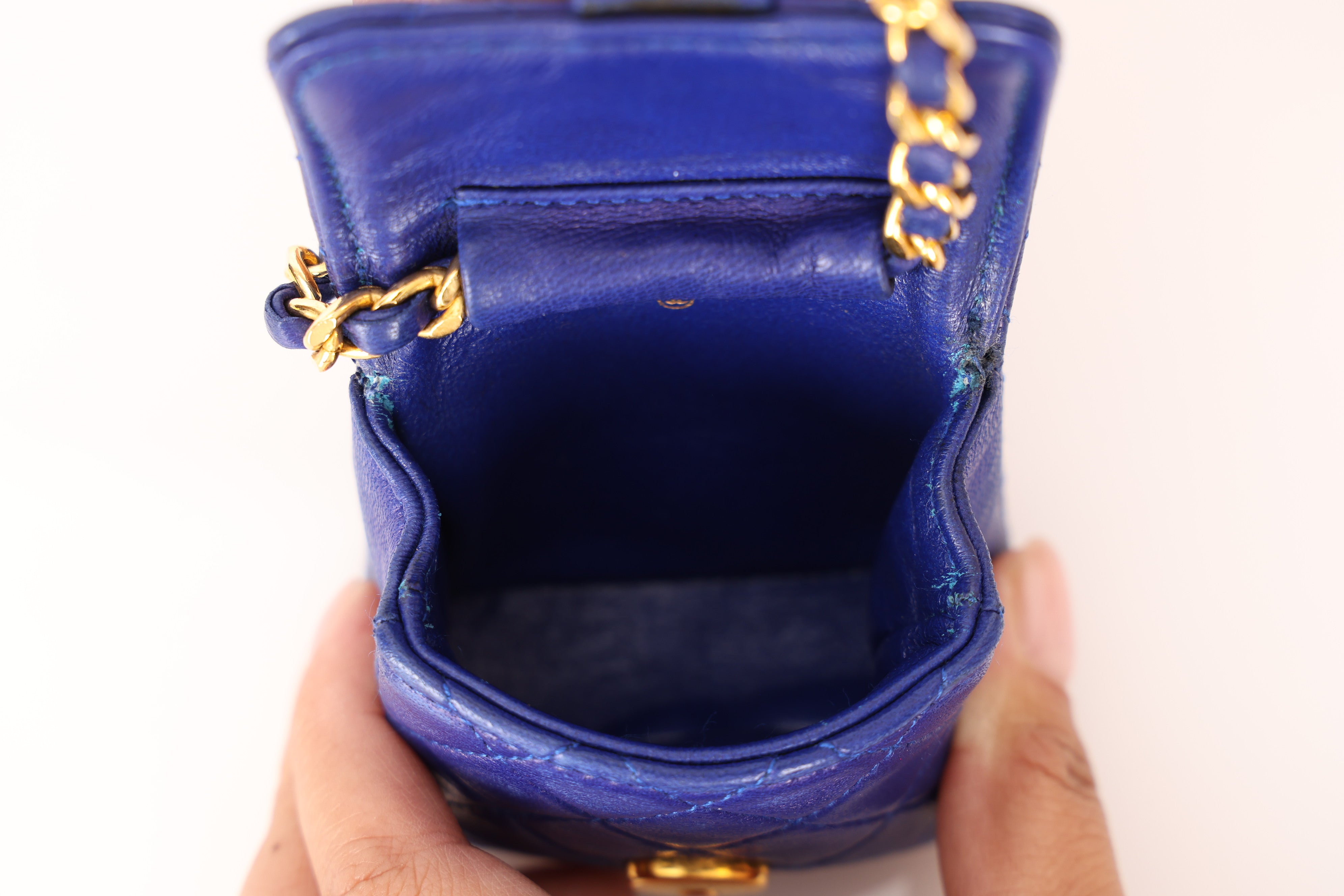 Chanel Micro Belt Bag Blue Lambskin 24K GP