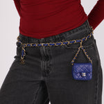 Chanel Micro Belt Bag Blue Lambskin 24K GP