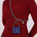 Chanel Micro Belt Bag Blue Lambskin 24K GP