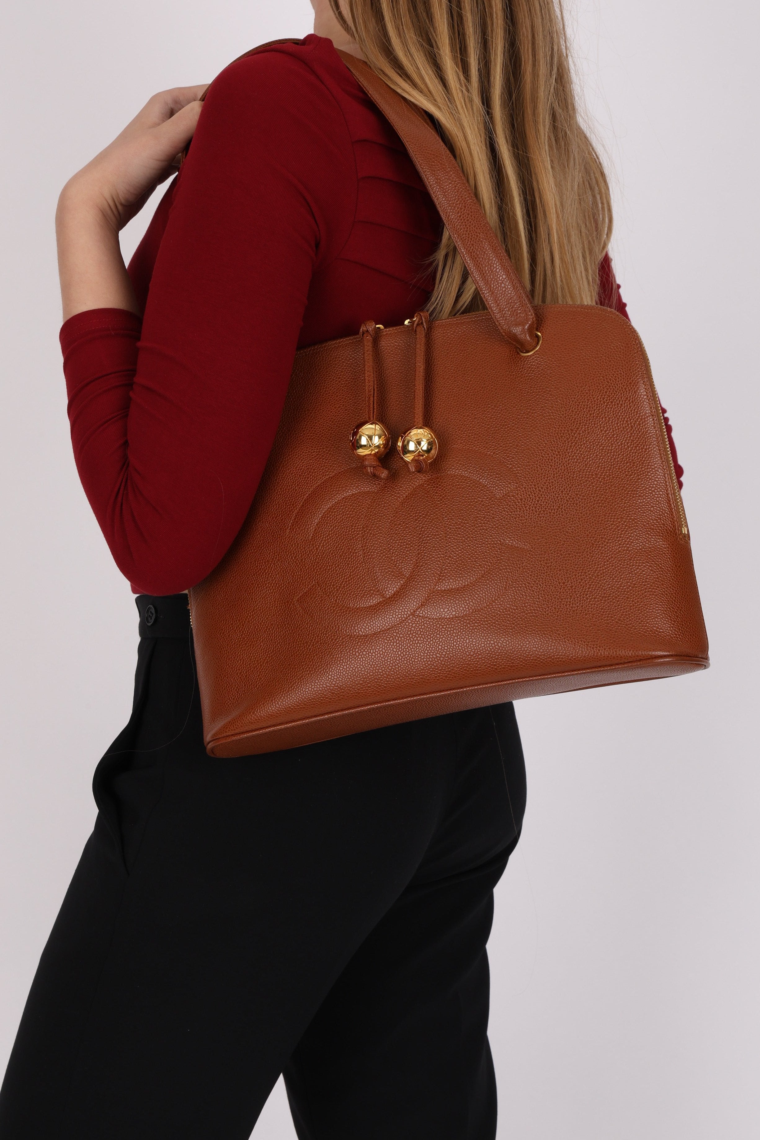 Chanel Timeless CC Shoulder Bag Brown Caviar 24K GP