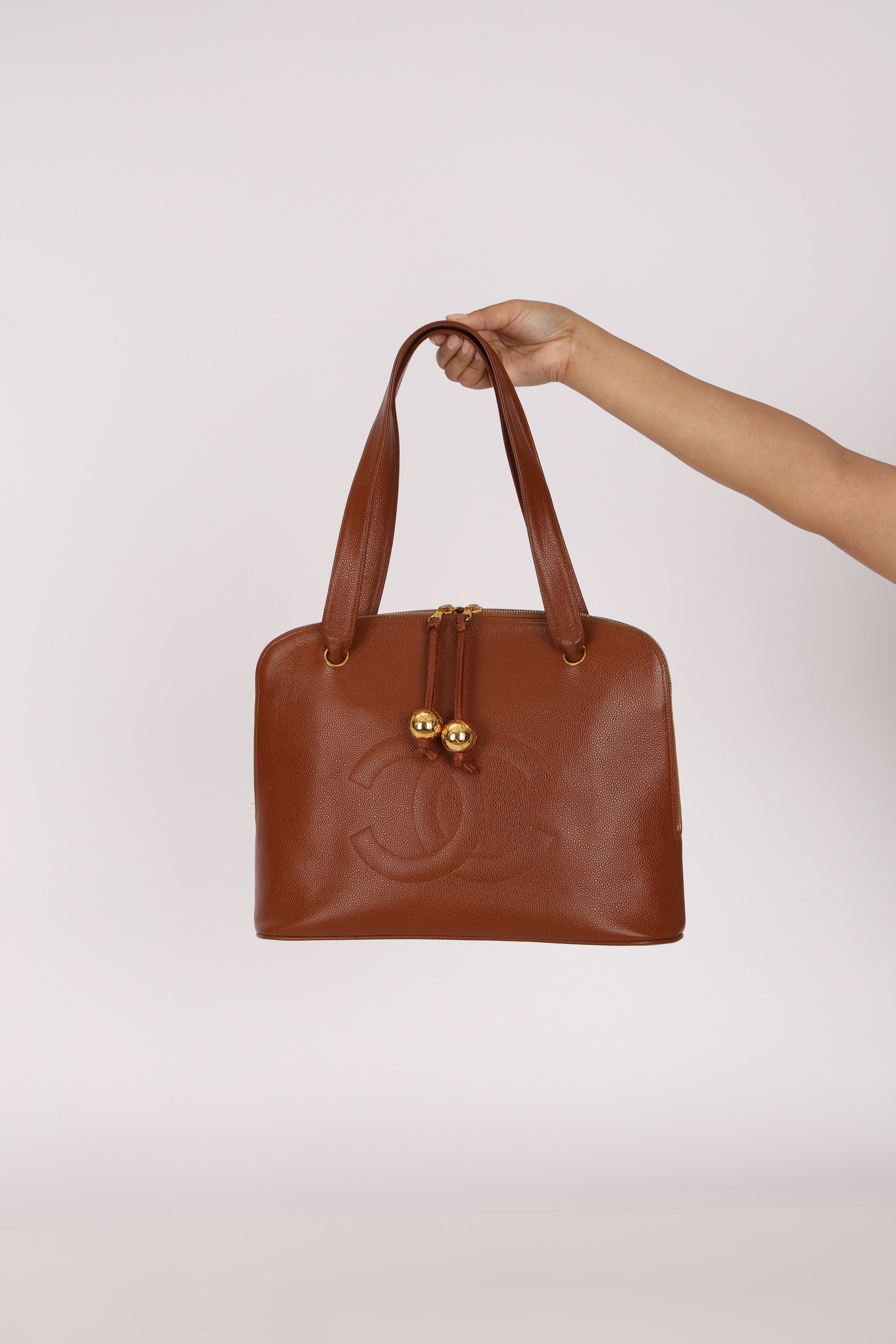 Chanel Timeless CC Shoulder Bag Brown Caviar 24K GP