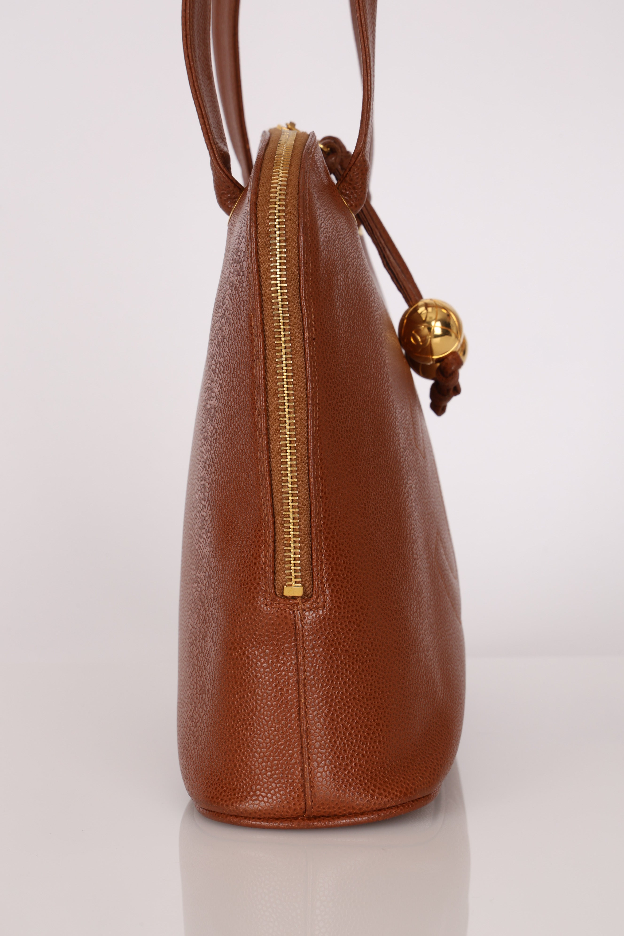 Chanel Timeless CC Shoulder Bag Brown Caviar 24K GP