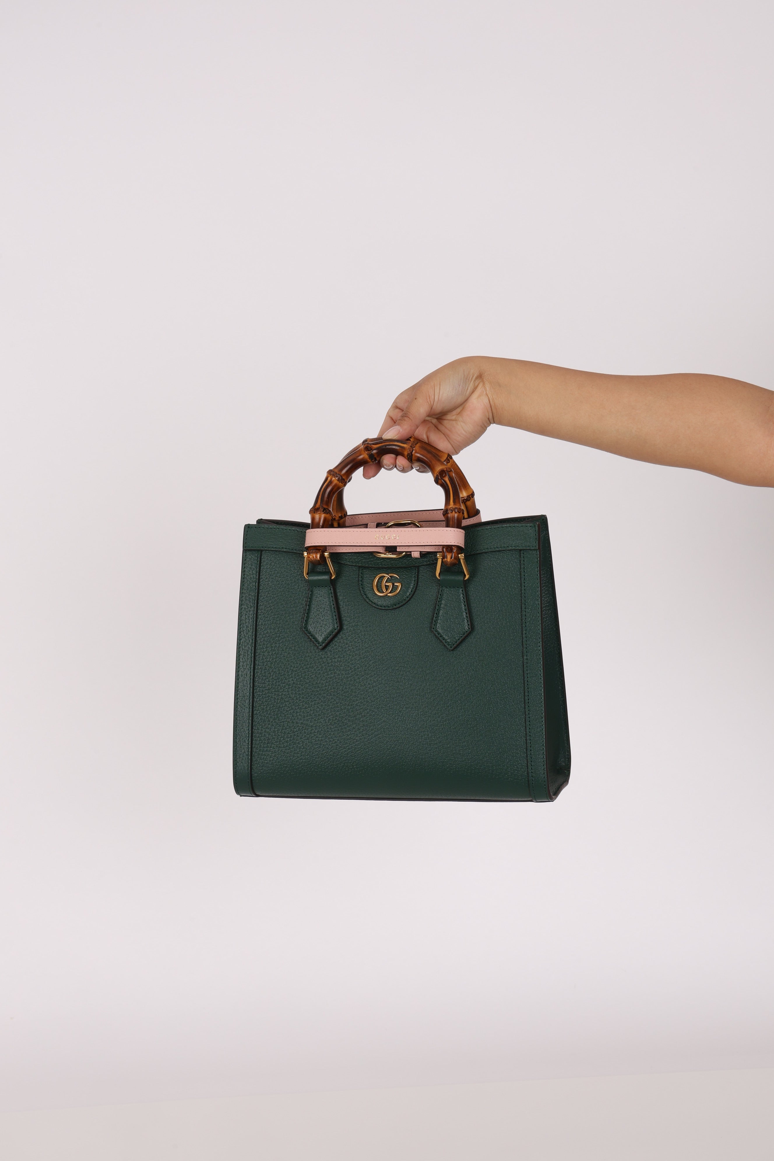Gucci Small Diana Bamboo Top Handle Tote Green