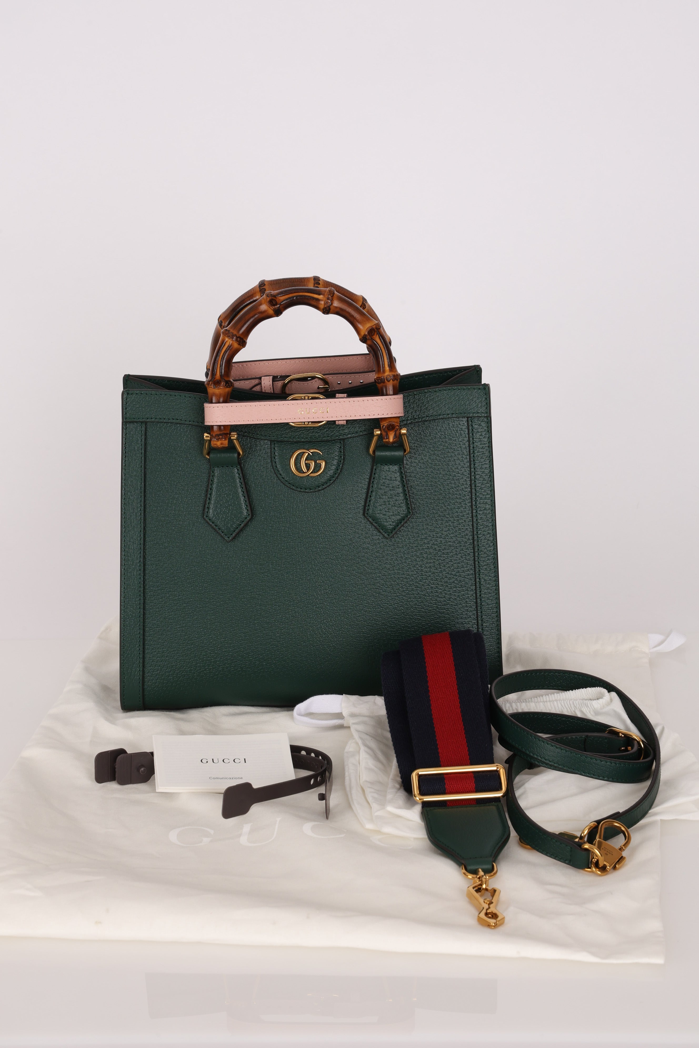 Gucci Small Diana Bamboo Top Handle Tote Green