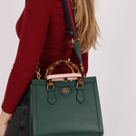 Gucci Small Diana Bamboo Top Handle Tote Green