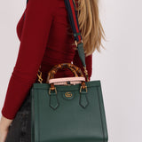 Gucci Small Diana Bamboo Top Handle Tote Green