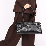 Prada Medium Bonnie Shoulder Bag Noir Glossy Calfskin 2025