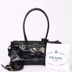 Prada Medium Bonnie Shoulder Bag Noir Glossy Calfskin 2025