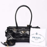 Prada Medium Bonnie Shoulder Bag Noir Glossy Calfskin 2025