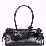 Prada Medium Bonnie Shoulder Bag Noir Glossy Calfskin 2025