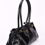 Prada Medium Bonnie Shoulder Bag Noir Glossy Calfskin 2025