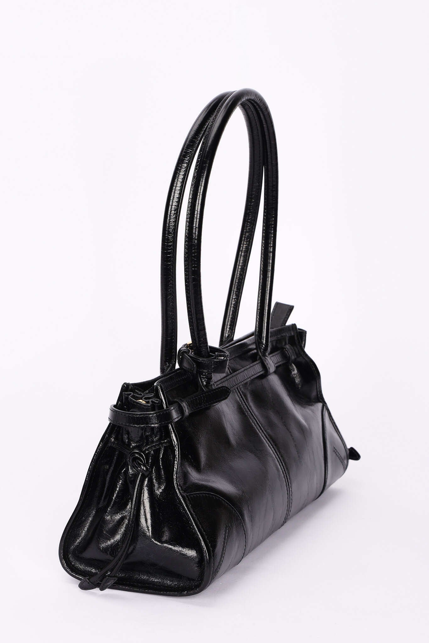 Prada Medium Bonnie Shoulder Bag Noir Glossy Calfskin 2025
