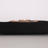 Chanel CC Pearl Logo Shoulder Bag Black Satin SHW