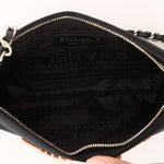 Chanel CC Pearl Logo Shoulder Bag Black Satin SHW