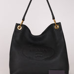 Prada Vitello Phenix Embossed Logo Hobo