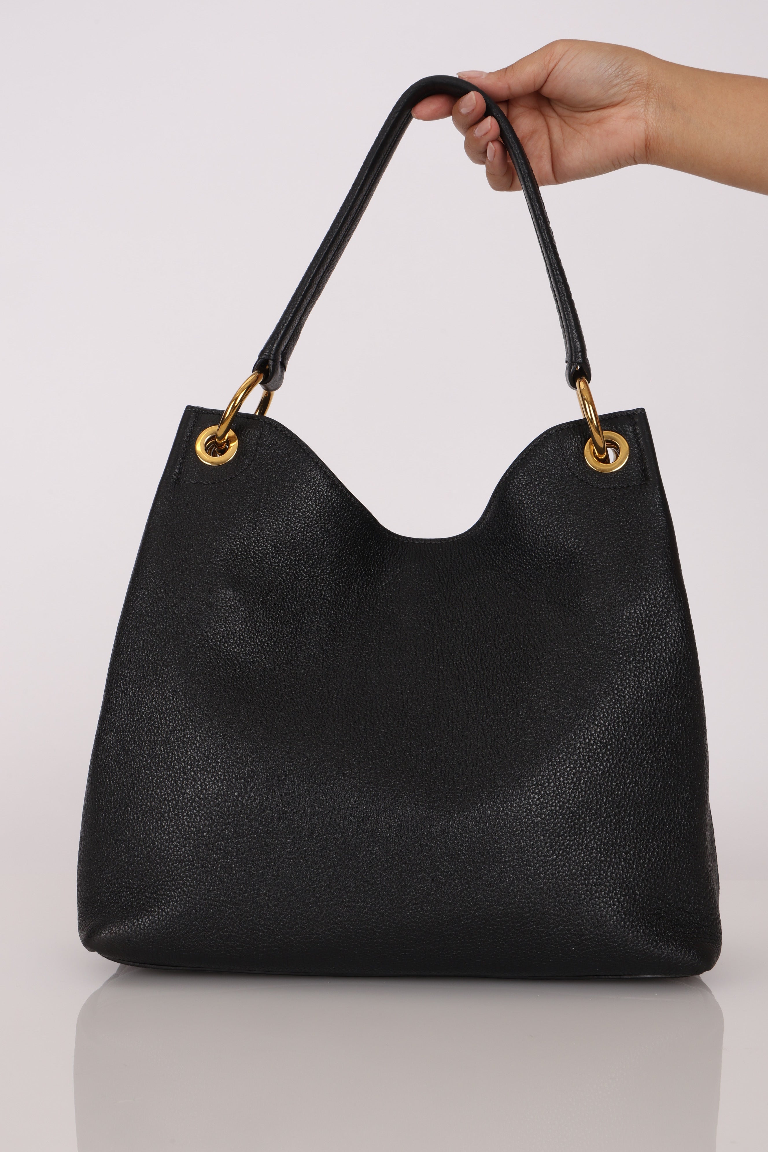 Prada Vitello Phenix Embossed Logo Hobo