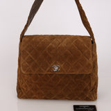 Chanel Kelly Shoulder Bag Brown Suede SHW