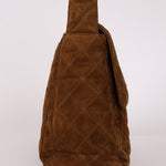 Chanel Kelly Shoulder Bag Brown Suede SHW