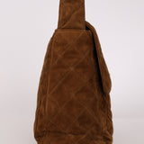 Chanel Kelly Shoulder Bag Brown Suede SHW