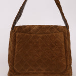 Chanel Kelly Shoulder Bag Brown Suede SHW