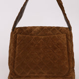 Chanel Kelly Shoulder Bag Brown Suede SHW