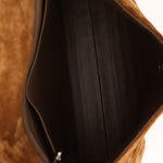 Chanel Kelly Shoulder Bag Brown Suede SHW