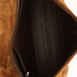 Chanel Kelly Shoulder Bag Brown Suede SHW