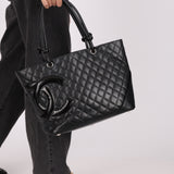 Chanel Large Ligne Cambon Tote Black Calfskin SHW