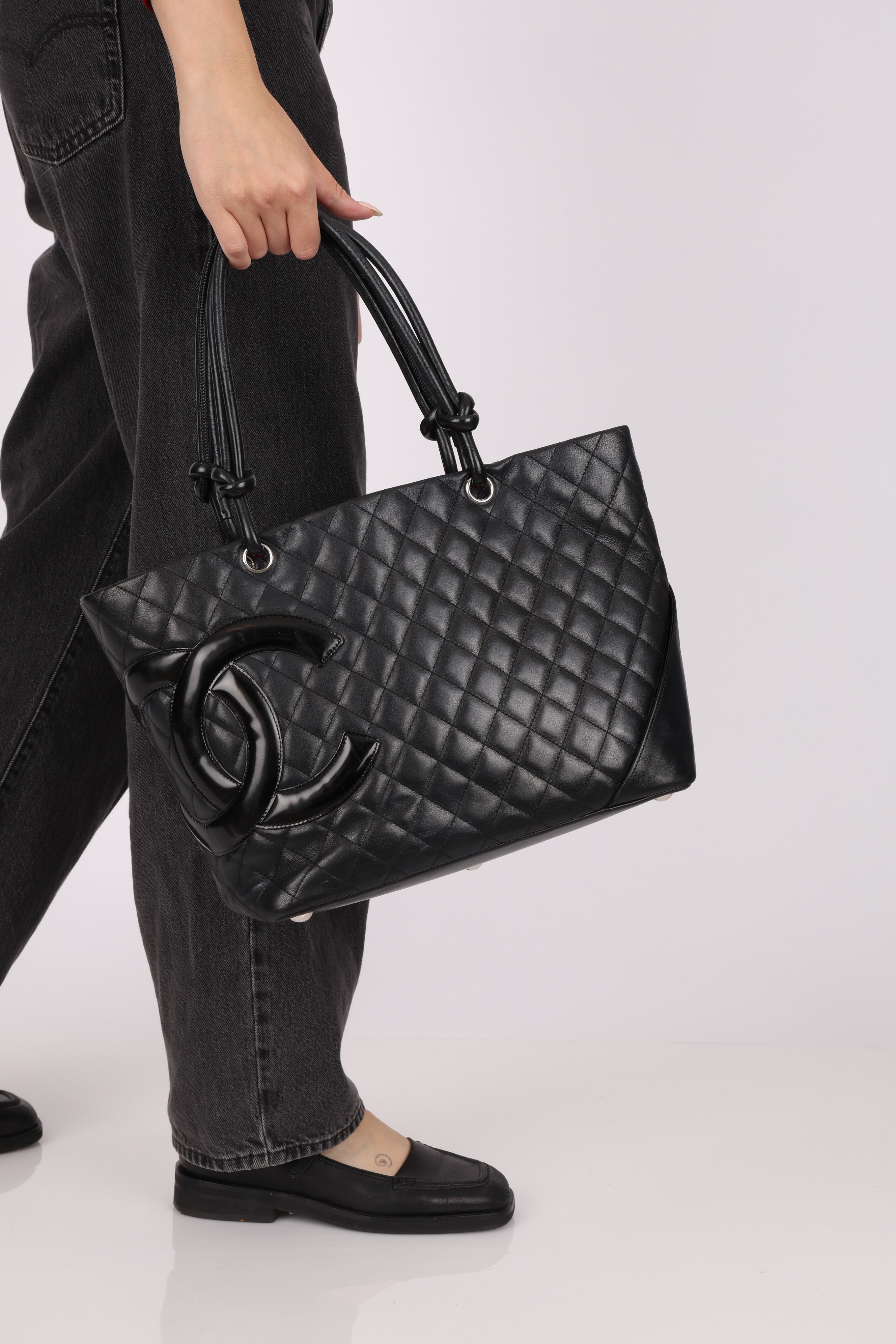 Chanel Large Ligne Cambon Tote Black Calfskin SHW