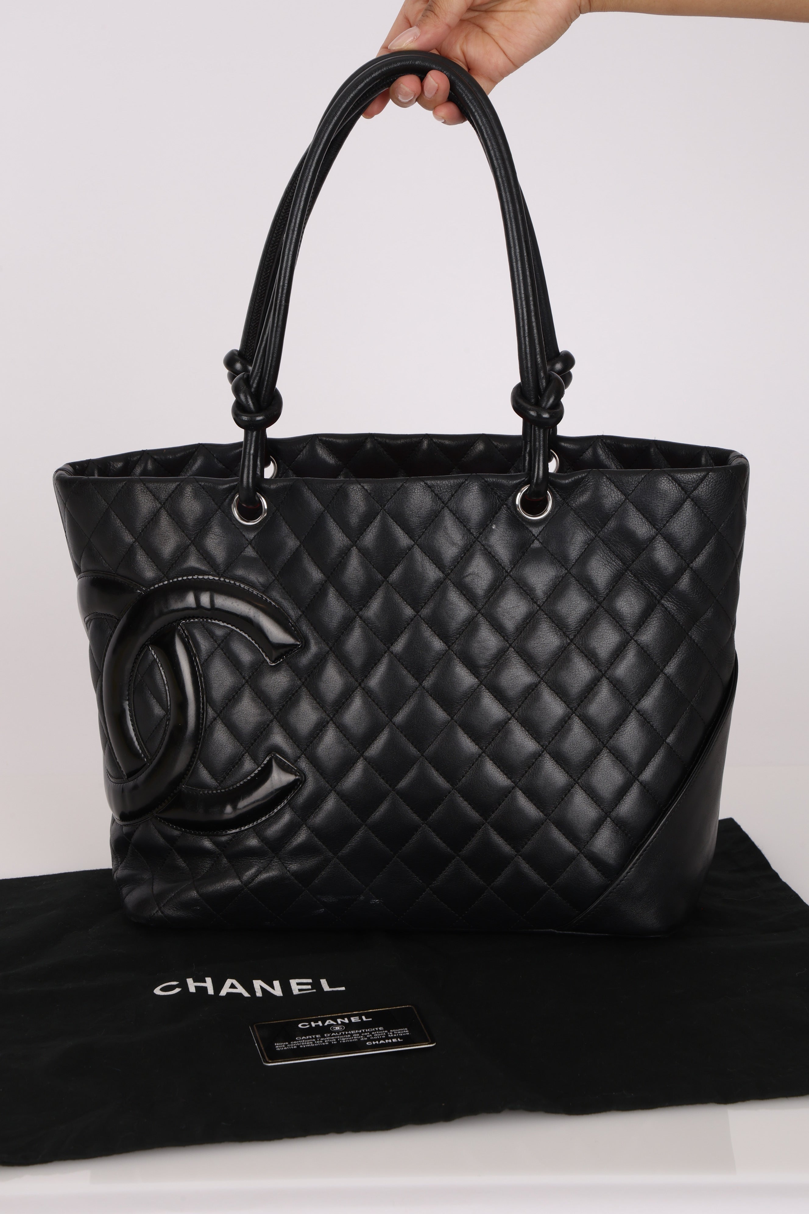 Chanel Large Ligne Cambon Tote Black Calfskin SHW