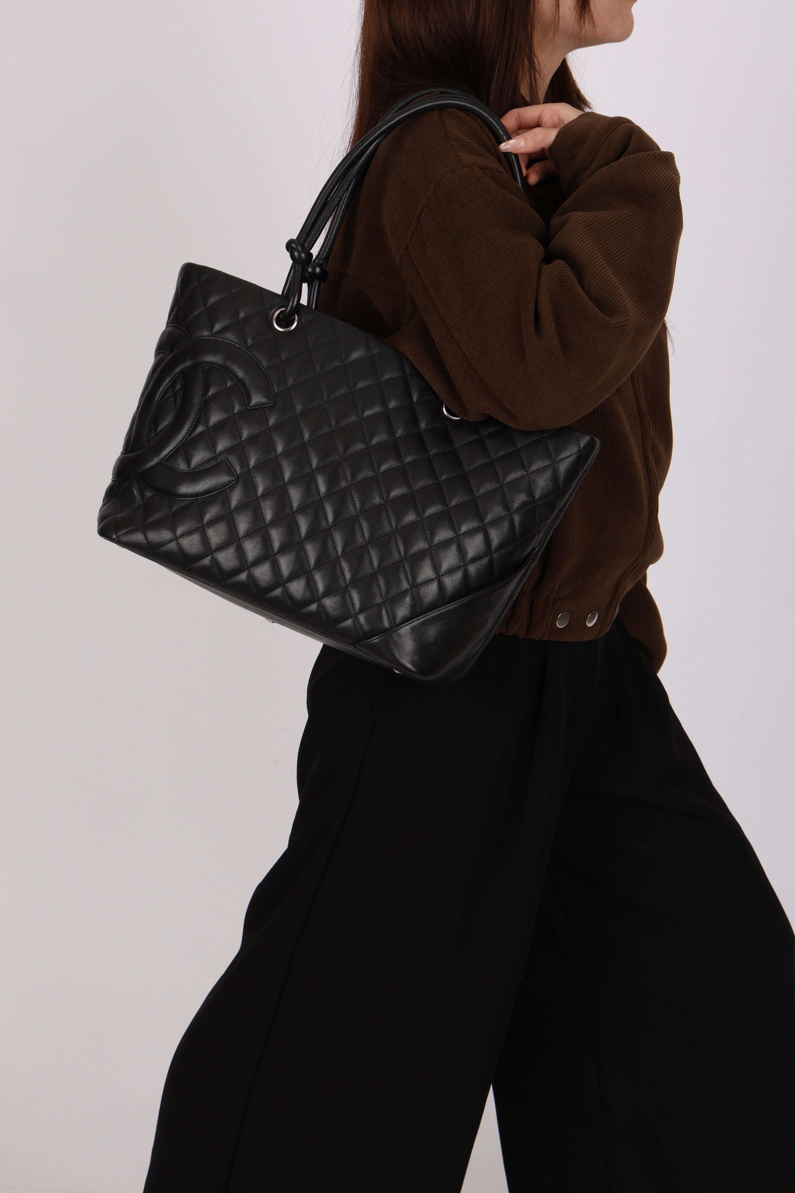 Chanel Large Ligne Cambon Tote Black Lambskin 2005 SHW