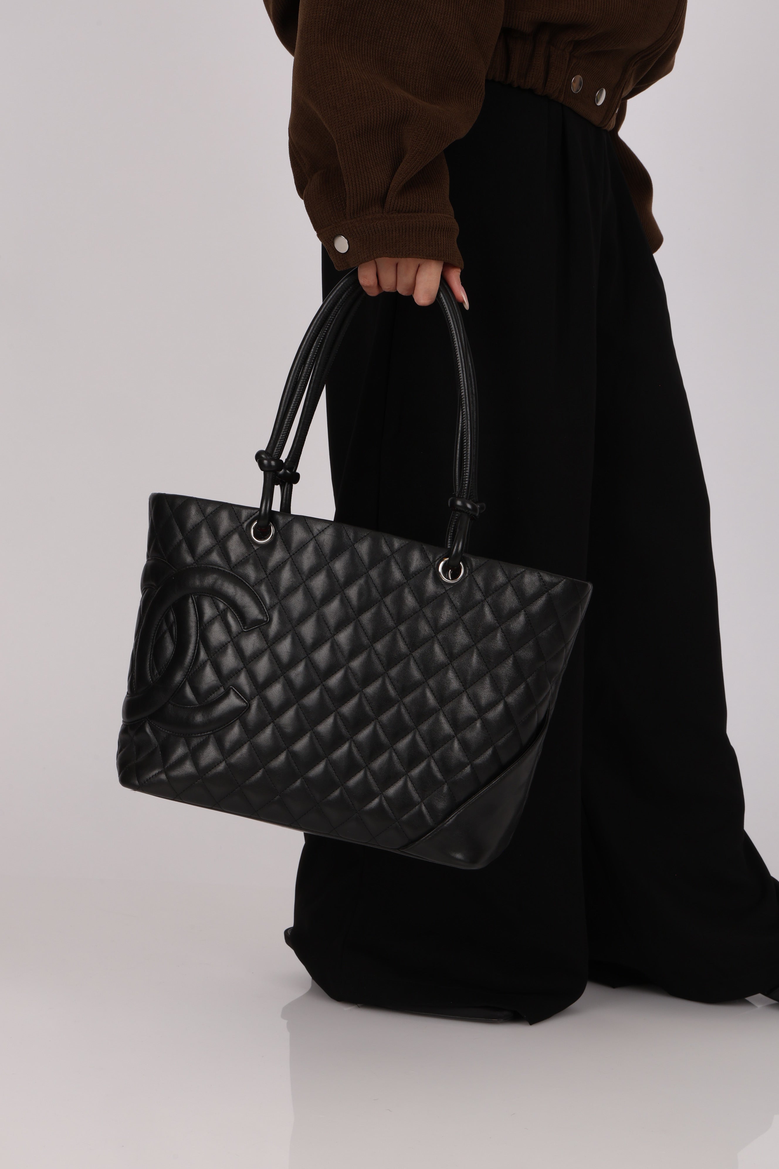 Chanel Large Ligne Cambon Tote Black Lambskin 2005 SHW